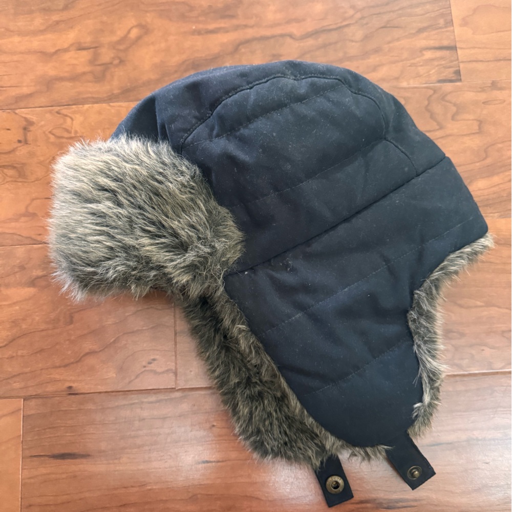 Dark Green Fur-Lined Trapper Hat